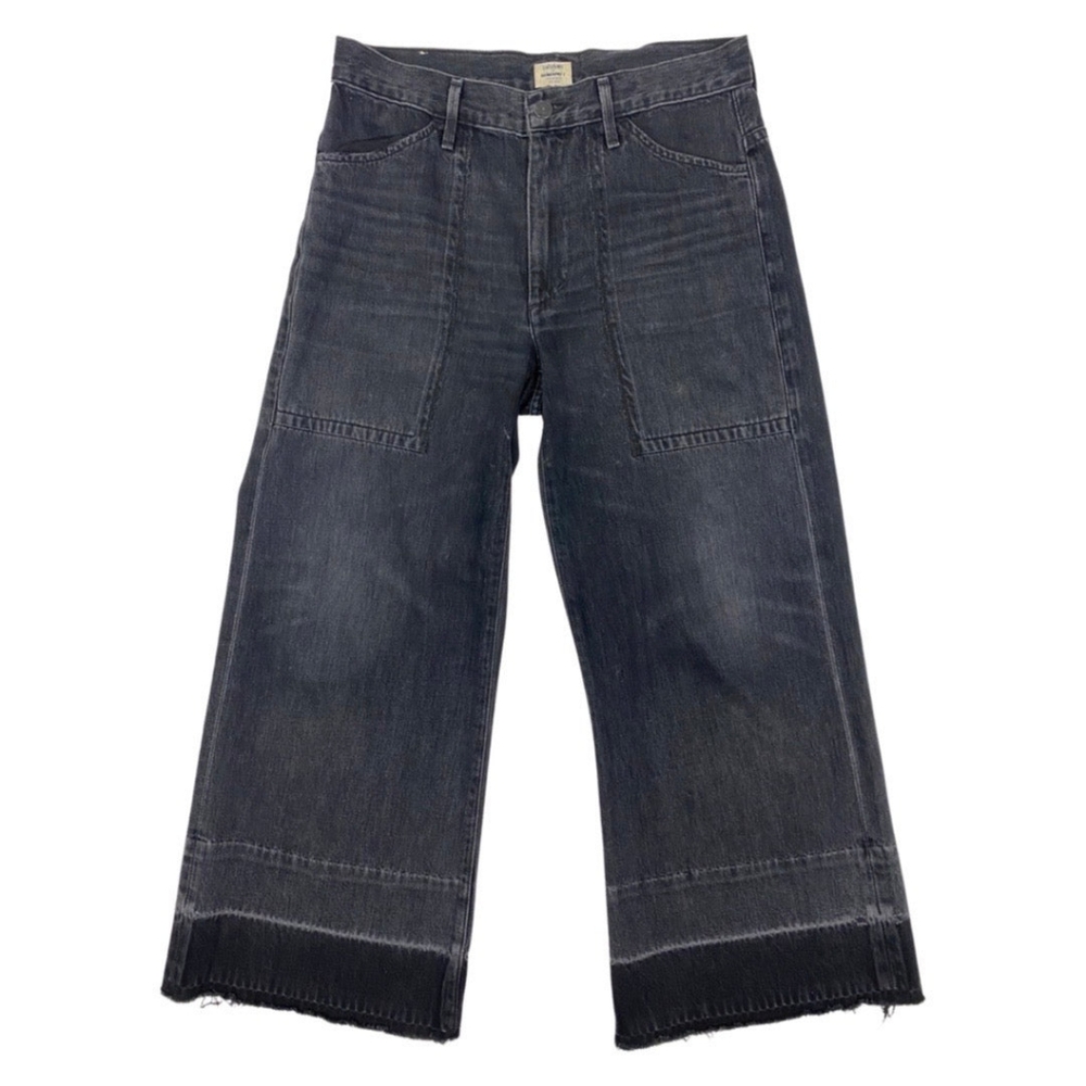 Citizens of Humanity Melanie High Rise Crop in Black Hawk Wide Leg - Picture 2 of 13